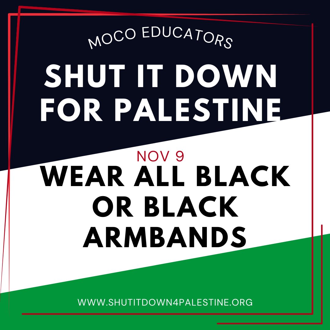 This Thursday: wear black to demand a cease fire #mcps