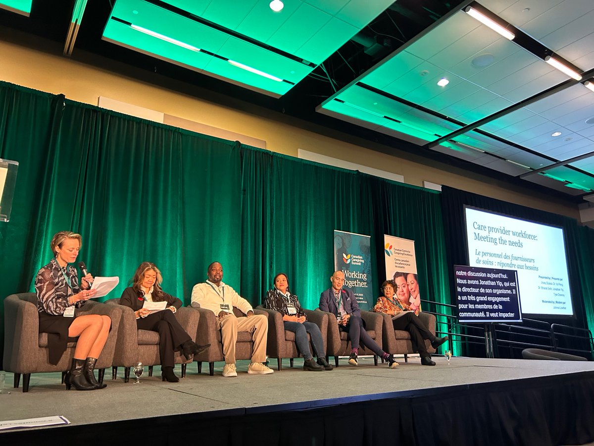Canadian Centre for Caregiving Excellence (@cdncaregiving) on Twitter photo How can we meet the needs of our care provider workforce? Our current panel is addressing this very important question as well as discussing the recruitment and retention challenges the sector faces.
#CCCESummit2023 <a href="/eyesofdementia/">Johnna Lowther</a> <a href="/downeyty/">Tyler Downey</a> <a href="/johnyipTO/">John Yip (he/him/il)</a> <a href="/MWACCanada/">Migrant Workers Alliance for Change</a> How can we meet the needs of our care provider workforce? Our current panel is addressing this very important question as well as discussing the recruitment and retention challenges the sector faces.
#CCCESummit2023 <a href="/eyesofdementia/">Johnna Lowther</a> <a href="/downeyty/">Tyler Downey</a> <a href="/johnyipTO/">John Yip (he/him/il)</a> <a href="/MWACCanada/">Migrant Workers Alliance for Change</a>