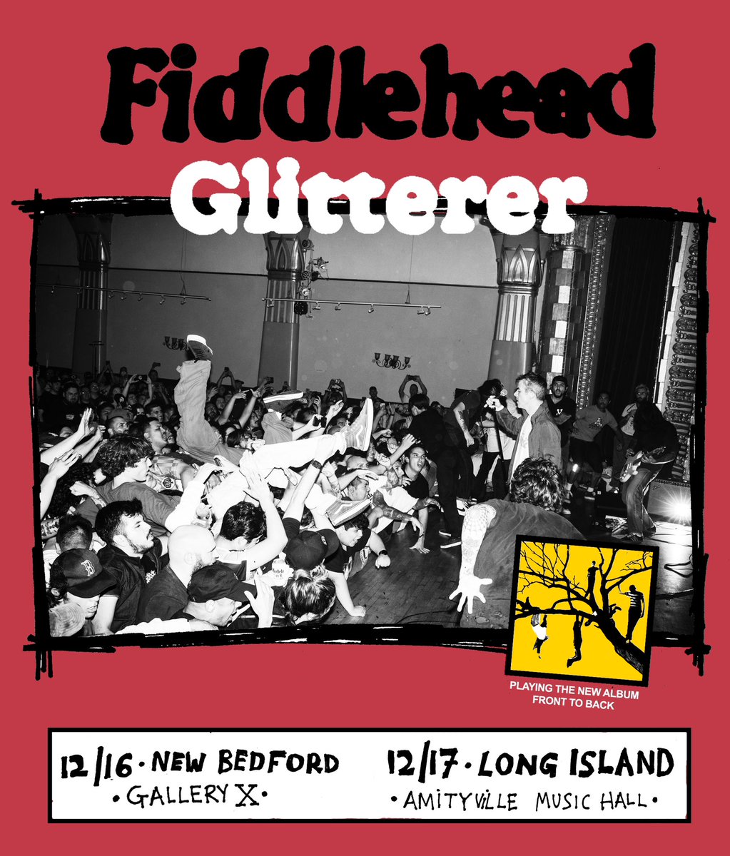 We are playing DINTU front to back for our last shows of the year w/@glitterererer Tickets onsale Friday linktr.ee/fiddleheadusa