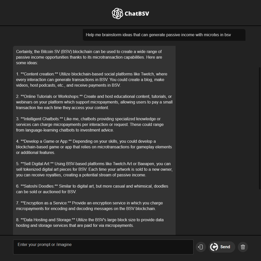 chatbsv's tweet image. Spending money to earn or to create more value is a fundamental business principle. With #ChatBSV, you&apos;re not just spending; you&apos;re investing in a tool that can amplify your #BSV stake by earning more. 🚀