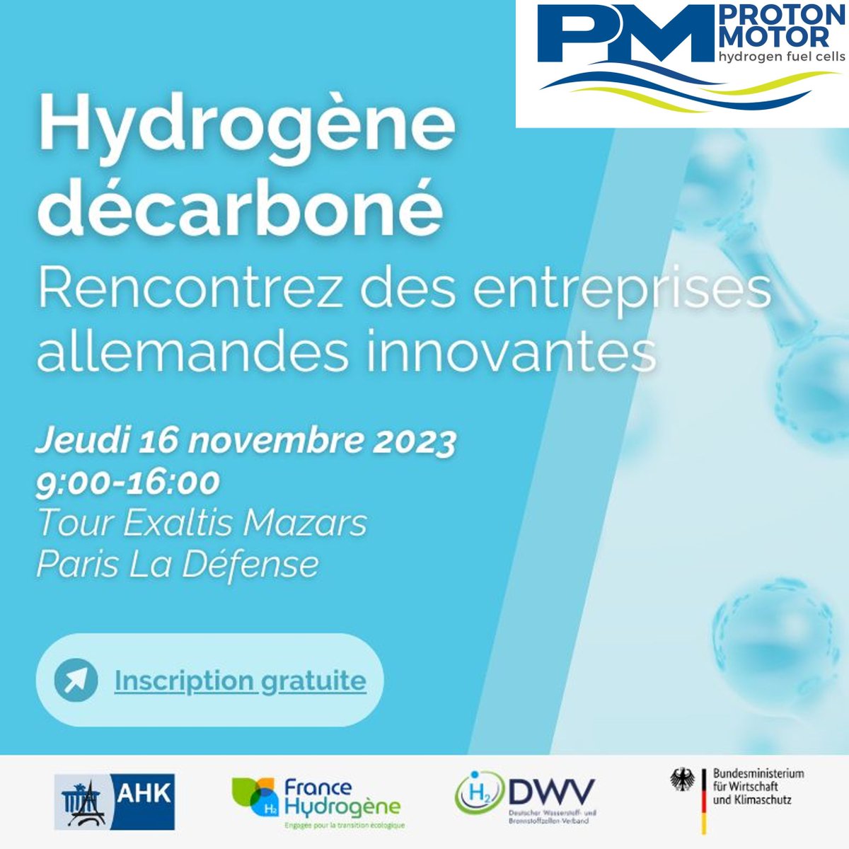 ProtonMotor's tweet photo. We are delighted participating an event organized by @ahk_frankreich
Our head of sales will present our #hydrogen #fuelcell technology & products #HyModule #HyFrame #HyScale #HyShelter #HyCabinet
https://t.co/RwBZZgLUN5 https://t.co/VQ5bAk1W59