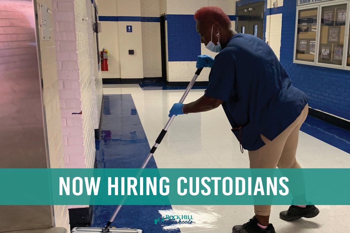 Attention all job seekers! Our schools are looking for dedicated custodians to help make a difference in our students' lives. Join our team today and be a part of something great! Apply now: rock-hill.k12.sc.us/Page/9660