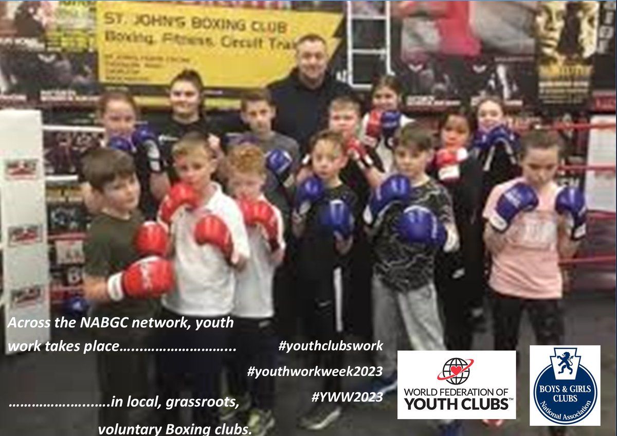 IT'S YOUTH WORK WEEK 2023! The theme is 'Youth work in every place & every space' NABGC are the charity in the UK supporting local grassroots voluntary youth clubs & today we're highlighting that across the NABGC network youth work takes place in #Boxing clubs #YWW2023