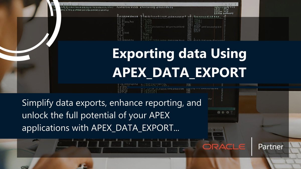 dsp_uk's tweet image. 🔍 Unlock the full potential of your Oracle APEX applications with APEX_DATA_EXPORT! Our latest blog dives into the tools you need for seamless data extraction, customisation, and powerful reporting. Read now... bit.ly/3SNssHF

#OracleAPEX #APEX #orclapex #oracle