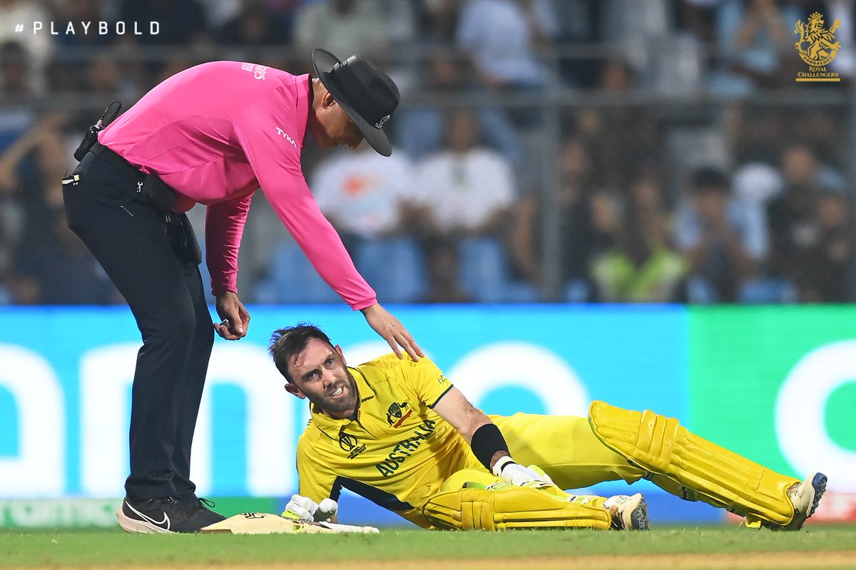 RCBTweets's tweet image. Warrior Mentality 💪

Physically down but mentally at an all time high! Maxi, you little beast. 🙌

#PlayBold #AUSvAFG #CWC23 #GlennMaxwell @Gmaxi_32