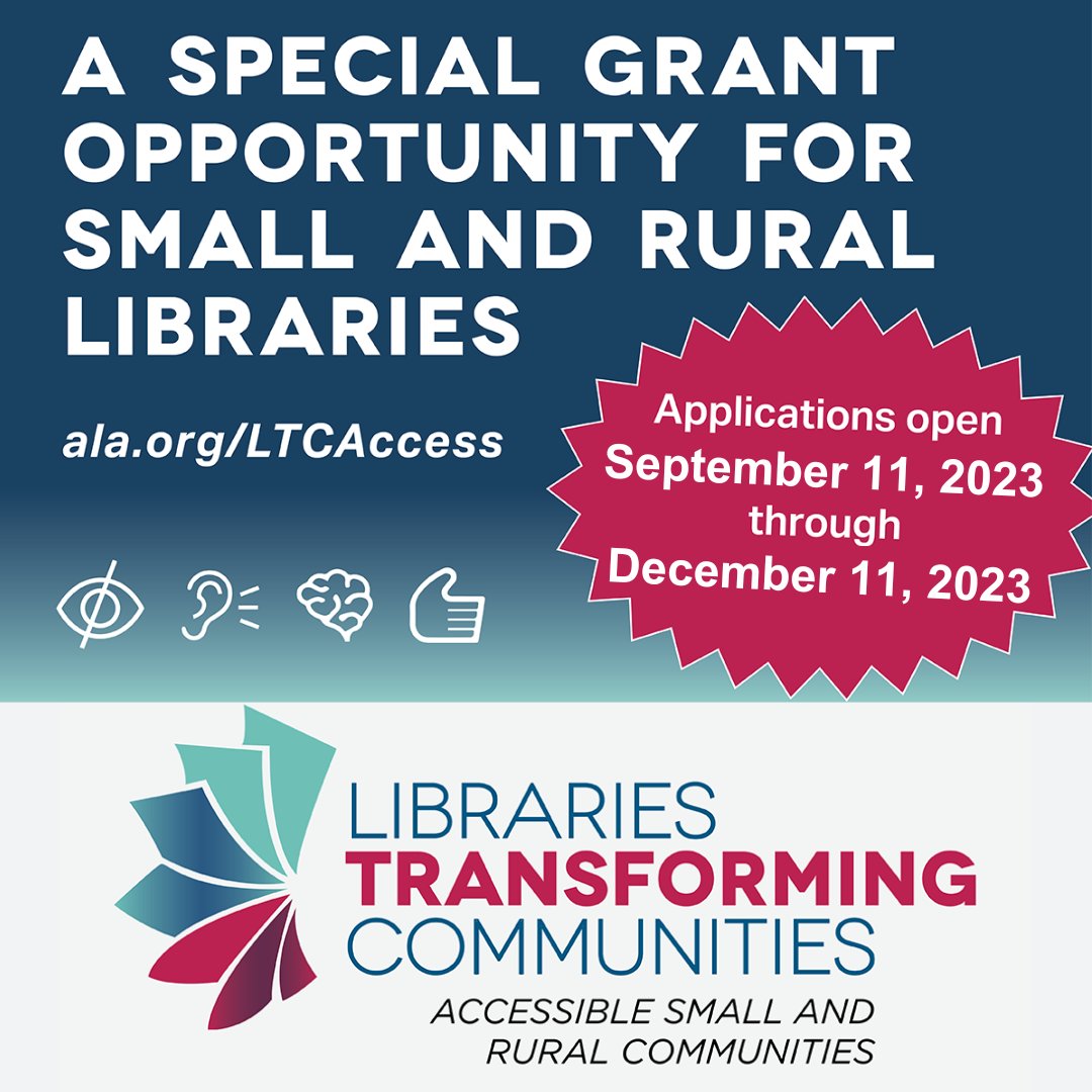 flenniken's tweet image. Apply by December 11! My library got this grant and yours can too. Don’t miss out on the chance to join the #LTCAccess library crew: bit.ly/3SJXnko