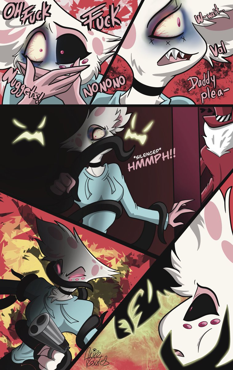 AkireRosales's tweet photo. TW: non-graphic implied SA. Violence towards a fictional character. Gaslighting. Manipulation. Valentino related stuff. Dead Dove: DNR.

Radio Broadcast
Part 4
Pages 41 - 44

Unlocked memories.

#HazbinHotel
#HazbinHotelFanart
#HazbinHotelComic
#Alastor
#AngelDust
#Valentino https://t.co/8GAyYVv33i