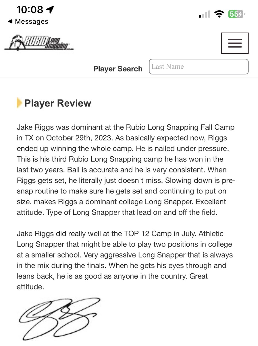 Jake Riggs (@jakedriggs) on Twitter photo Honored to earn my 5th STAR from <a href="/TheChrisRubio/">Rubio Long Snapping®</a> Many thanks for the Player Review. Toughness Matters
My focus is to win State with my <a href="/PCALionsFB/">PCAFootball</a> Brothers and Coaches. <a href="/donnieyantis/">Donnie Yantis</a> @VicShealy <a href="/CoachCoreyH/">Coach C. Harbert</a> <a href="/PCAAthletics/">PCAAthletics</a> <a href="/TXPSMedia/">Texas Private School Media</a> <a href="/TXPrivateFBGuy/">Texas Private School Football</a> <a href="/Lassimak/">Lia Assimakopoulos</a> Honored to earn my 5th STAR from <a href="/TheChrisRubio/">Rubio Long Snapping®</a> Many thanks for the Player Review. Toughness Matters
My focus is to win State with my <a href="/PCALionsFB/">PCAFootball</a> Brothers and Coaches. <a href="/donnieyantis/">Donnie Yantis</a> @VicShealy <a href="/CoachCoreyH/">Coach C. Harbert</a> <a href="/PCAAthletics/">PCAAthletics</a> <a href="/TXPSMedia/">Texas Private School Media</a> <a href="/TXPrivateFBGuy/">Texas Private School Football</a> <a href="/Lassimak/">Lia Assimakopoulos</a>