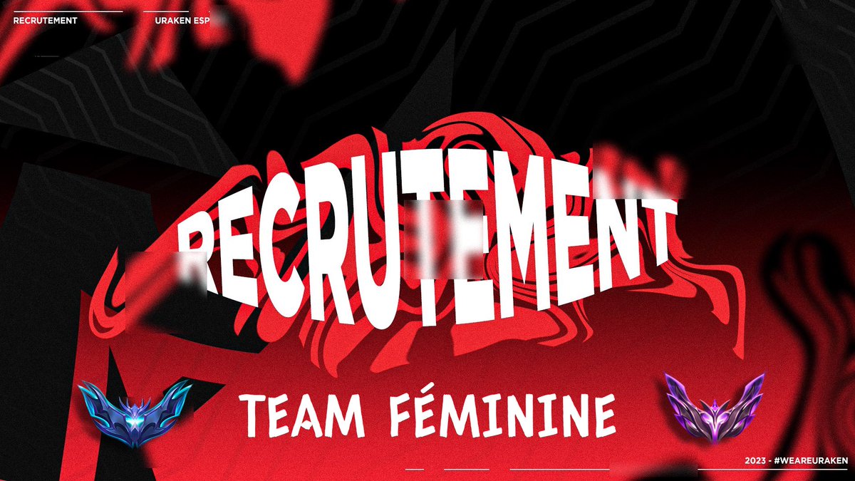 🏮 𝗨𝗿𝗮𝗞𝗲𝗻 𝗛𝗮𝗻𝗮𝗲 ! 🌸

Nous vous annonçons le recrutement d'une nouvelle équipe féminine ! Nous recherchons tous les postes. 🔍

Les conditions :

- Être une fille 
- Être D4 minimum 
- Avoir 16 ans minimum

Candidature en DM ou via djef1992 sur Discord. 📩

#WeAreUK ⛩️