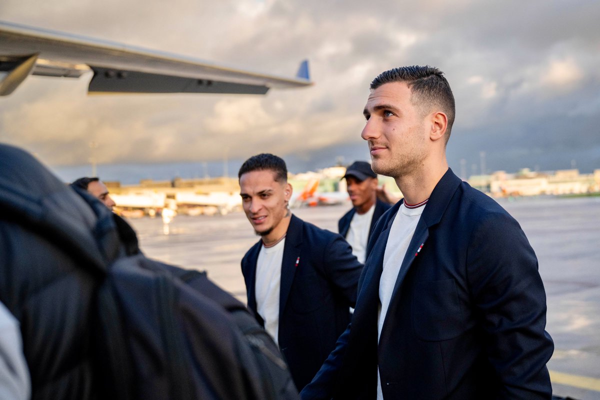 Diogo Dalot boards our flight to Copenhagen.