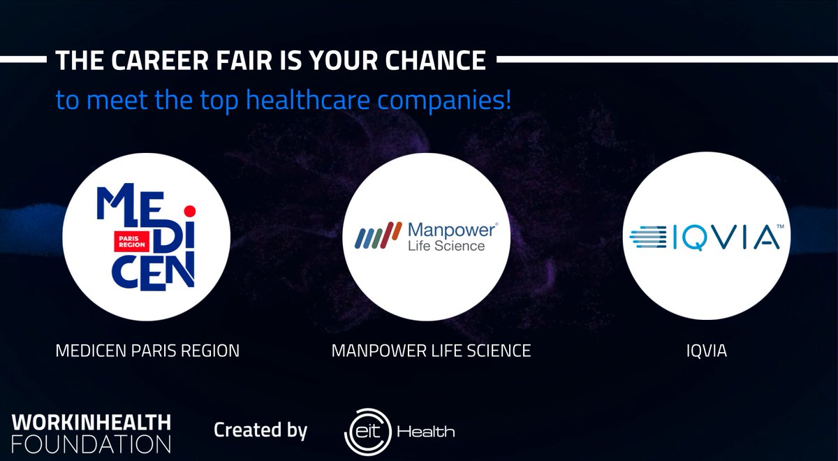 The Career Fair is YOUR chance to meet the top healthcare companies! 📣 @Pole_Medicen, @ManpowerFrance Life Science and @IQVIA_global are officially recruiting at the next Career Fair on 28-29 Nov. 👉 Health talent or companies, take part too: b2match.com/e/workinhealth…