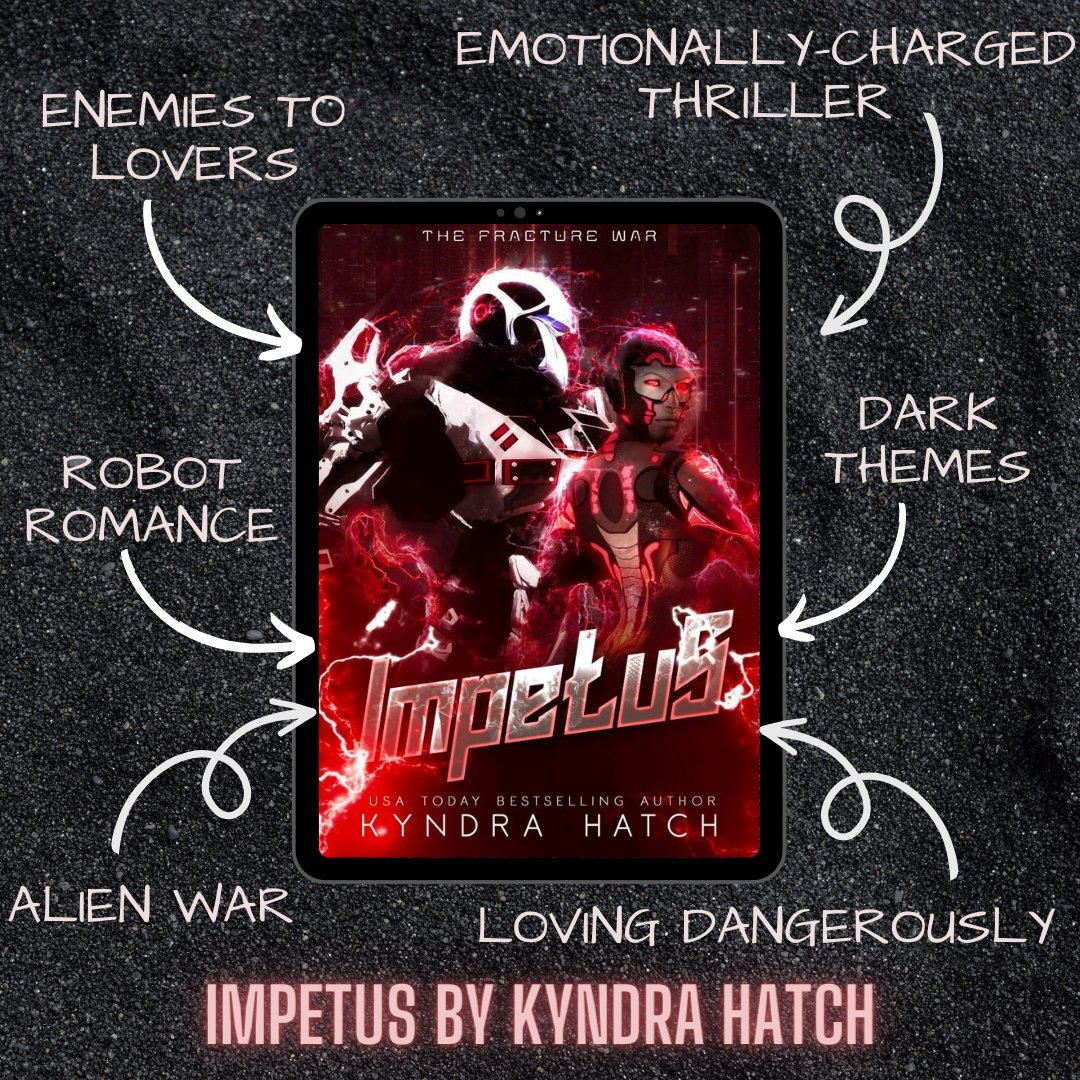 Desperately trying to save his kind from the brink of extinction, hope comes from the devastation in the form of the enemy.
kyndrahatch.com/impetus/ #spaceopera #scifiromance #scifibooks #transformers #robotlove #robotwar