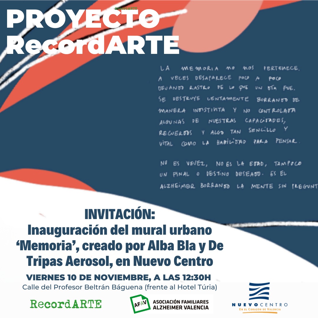 afavalencia's tweet photo. 🚀 @CC_Nuevo_Centro refuerza su compromiso con el proyecto Murales Urbanos para #RecordARTE de @afavalencia con una obra de Alba Bla y De Tripas Aerosol
🔜‘Memoria’ será inaugurado en un evento abierto a quienes deseen participar: VIERNES 10.11, A 12:30H
➕https://t.co/hBwnNZ1cVc https://t.co/rJzU4sQOXl