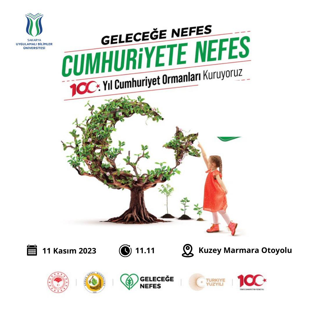 💚 Akademisyenlerimiz, idari personelimiz ve tüm öğrencilerimizle Sakarya Uygulamalı Bilimler Üniversitesi ailesi olarak Cumhuriyetimizin 100. yılında, 11 Kasım’da #CumhuriyeteNefes oluyoruz. 🇹🇷

🗓️ 11 Kasım Cumartesi
⏰ 11:11
📍 Kuzey Marmara Otoyolu

<a href="/SubuOfficiall/">Sakarya Uygulamalı Bilimler Üniversitesi</a>