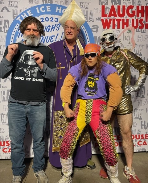 Pope, Road Warrior, Macho Man, & Žižek walk into the ICE HOUSE @theicehousecc (w/ Lisa Gilroy, James Adomian, John Gemberling) @TheLisaGilroy @Gemberlicking @JAdomian art19.com/shows/improv4h…