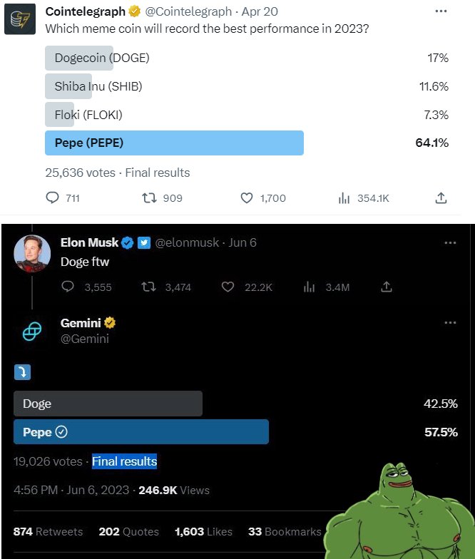firstpepeerc20's tweet photo. It is clear to everyone, that $PEPE is the MEME coins King, but imo all cryptocurrencies are memecoins even Bitcoin,so you see why i think $PEPE is the King of Crypto. There are no utility blue chips, but there is one green chip,the apex asset $PEPE 🐸

https://t.co/BDiNt6ZJRY https://t.co/gsyRmfSKl6