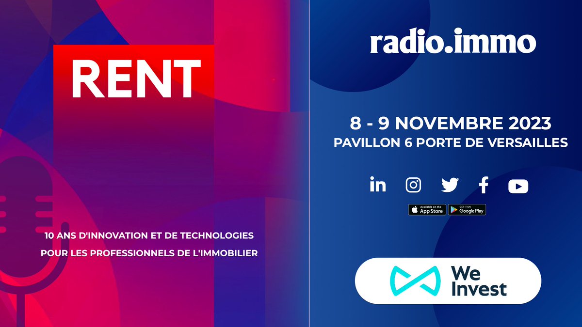 🔴 RDV demain pour l'édition 2023 du <a href="/salonrent/">Salon RENT</a>  ! 

💡 Au programme : des tables rondes inédites, des #ITW aux côtés de personnalités majeures de la sphère immobilière, des micro- trottoirs et des émissions délocalisées à découvrir en #podcast !

🤝 <a href="/SudRadio/">Sud Radio</a> 
Stay tuned ... 🎧