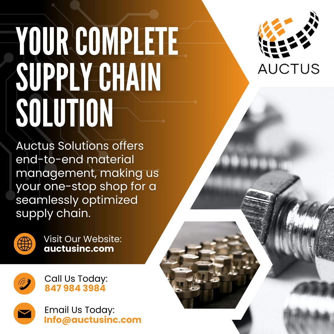 AuctusSolution's tweet photo. Auctus Solutions offers a complete supply chain management experience. Discover how we're your one-stop shop solution for all types of material needs for your business.
Connect with our experts today and let us help grow your business.
#AuctusSolutions #SupplyChain https://t.co/qeGDwYBJoM