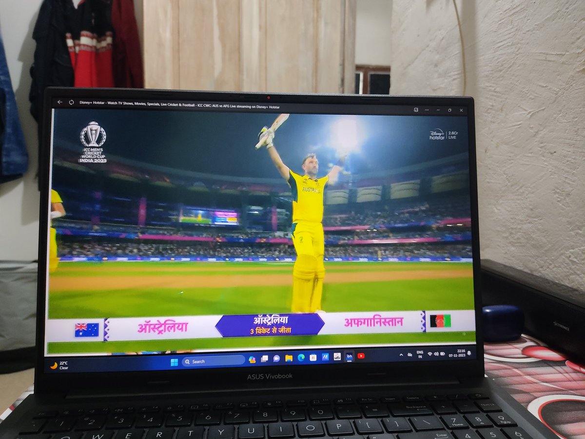 Satya4987's tweet photo. @benstokes38 What a knock by #maxi .
201* unbelievable
#AUSvsAFG | @Gmaxi_32 #ICCMensCricketWorldCup2023 https://t.co/i9bXy5VPZe