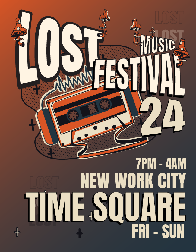 Studio_82's tweet photo. New poster design from Studio82 for the "Lost Music Festival."  in New Work City. Just wanted to have a little fun with this one. 1 of 3 Posters. https://t.co/ZaHzn7hYLk