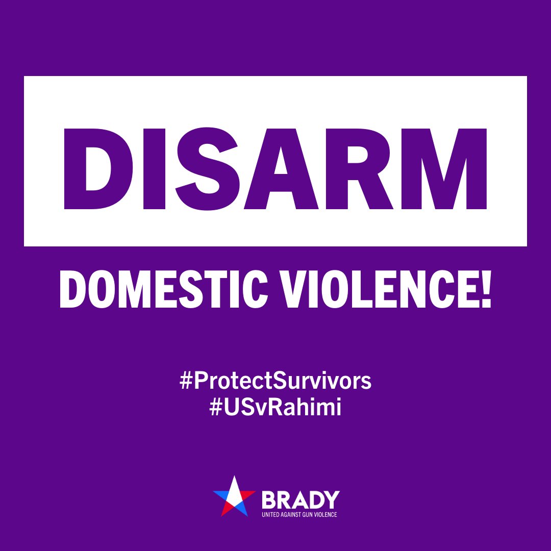 Every 12 hours, someone in the United States is shot and killed by a current or former intimate partner. Most Americans agree that people with a history of domestic violence should not have access to firearms.

We call on #SCOTUS to #DisarmDV in US v. Rahimi.