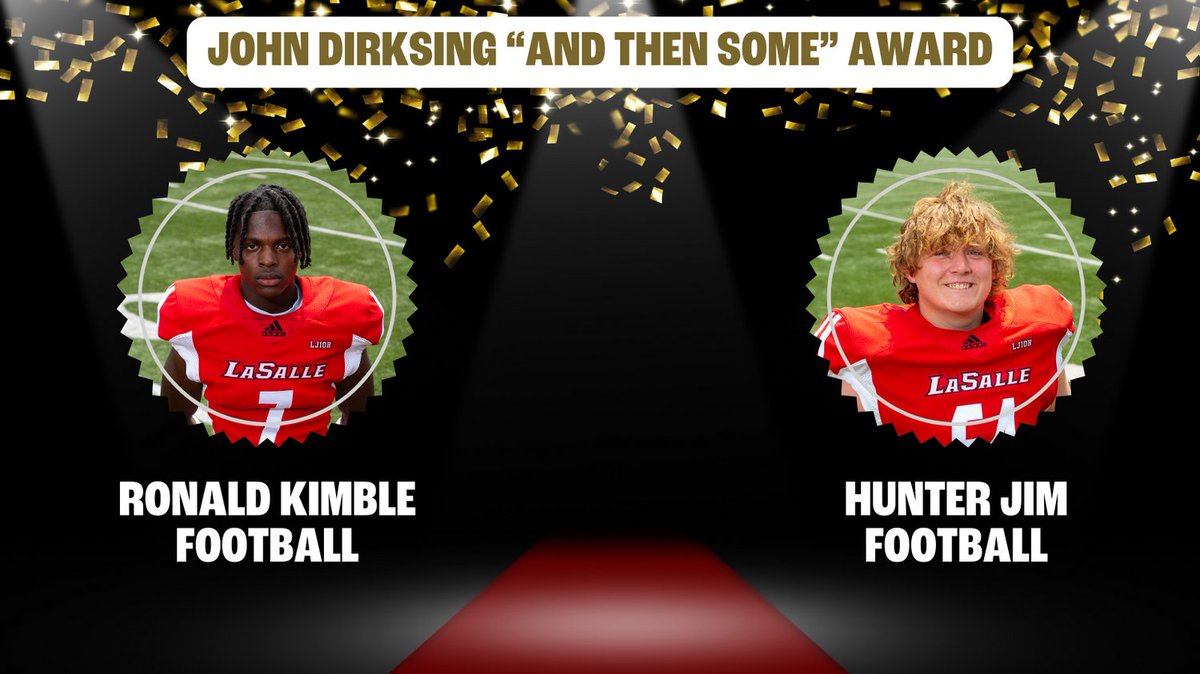 Congratulations to these gentlemen for receiving the John Dirksing "And Then Some" Award!!
<a href="/LS_LancerFB/">La Salle Football</a> <a href="/LaSalleAlumni/">La Salle Alumni</a> <a href="/LaSallePride/">La Salle High School</a>