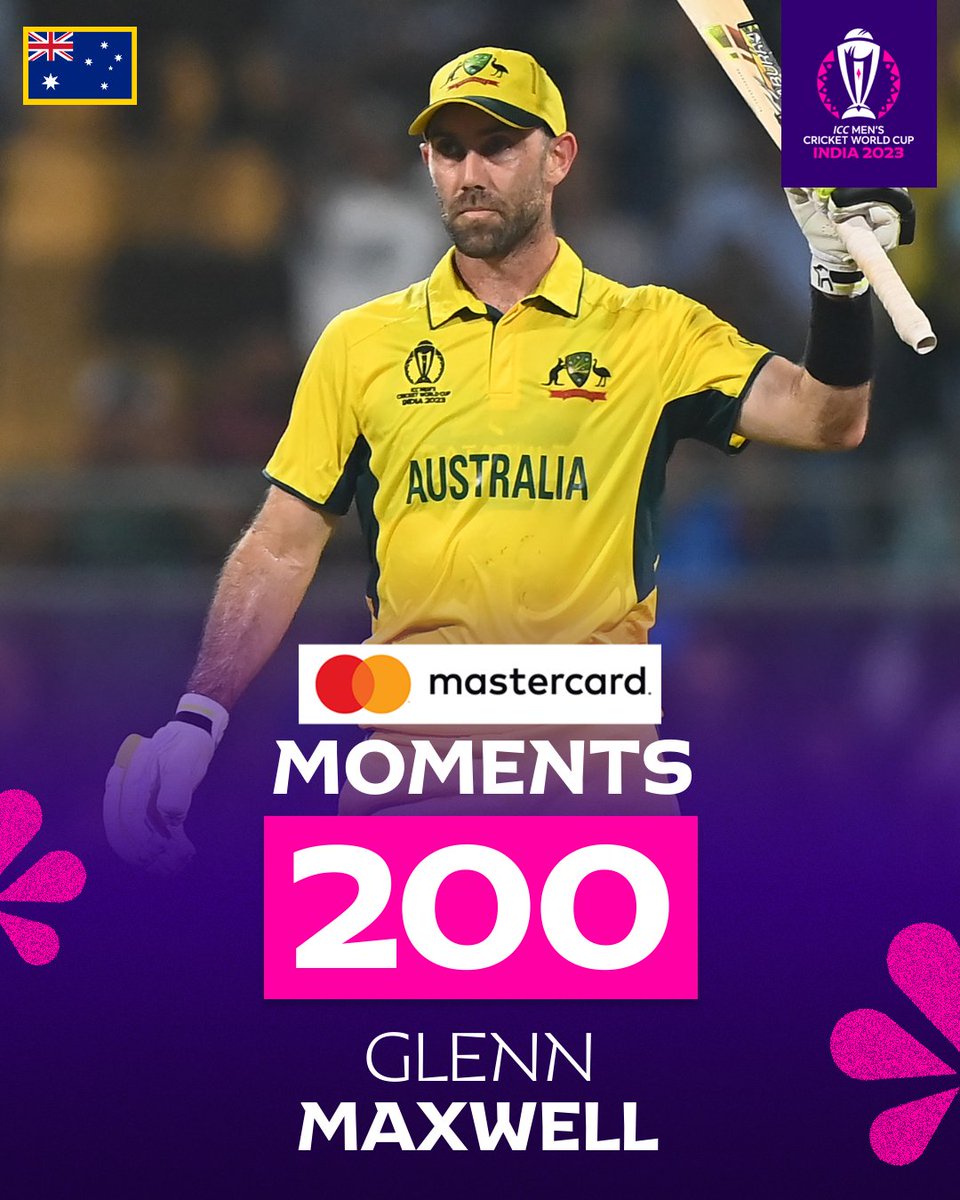 An exceptional double ton from an injured Glenn Maxwell helps Australia to a famous victory 🔥 @mastercardindia Milestones 🏏 #AUSvAFG