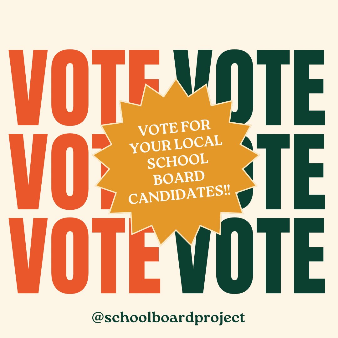 TODAY is Election Day &amp; school boards are on the ballot in so many states! These are critical elections to make sure we elect people who’ll promote equitable &amp; inclusive schools for all of our students. VOTE TODAY! 📚🗳️