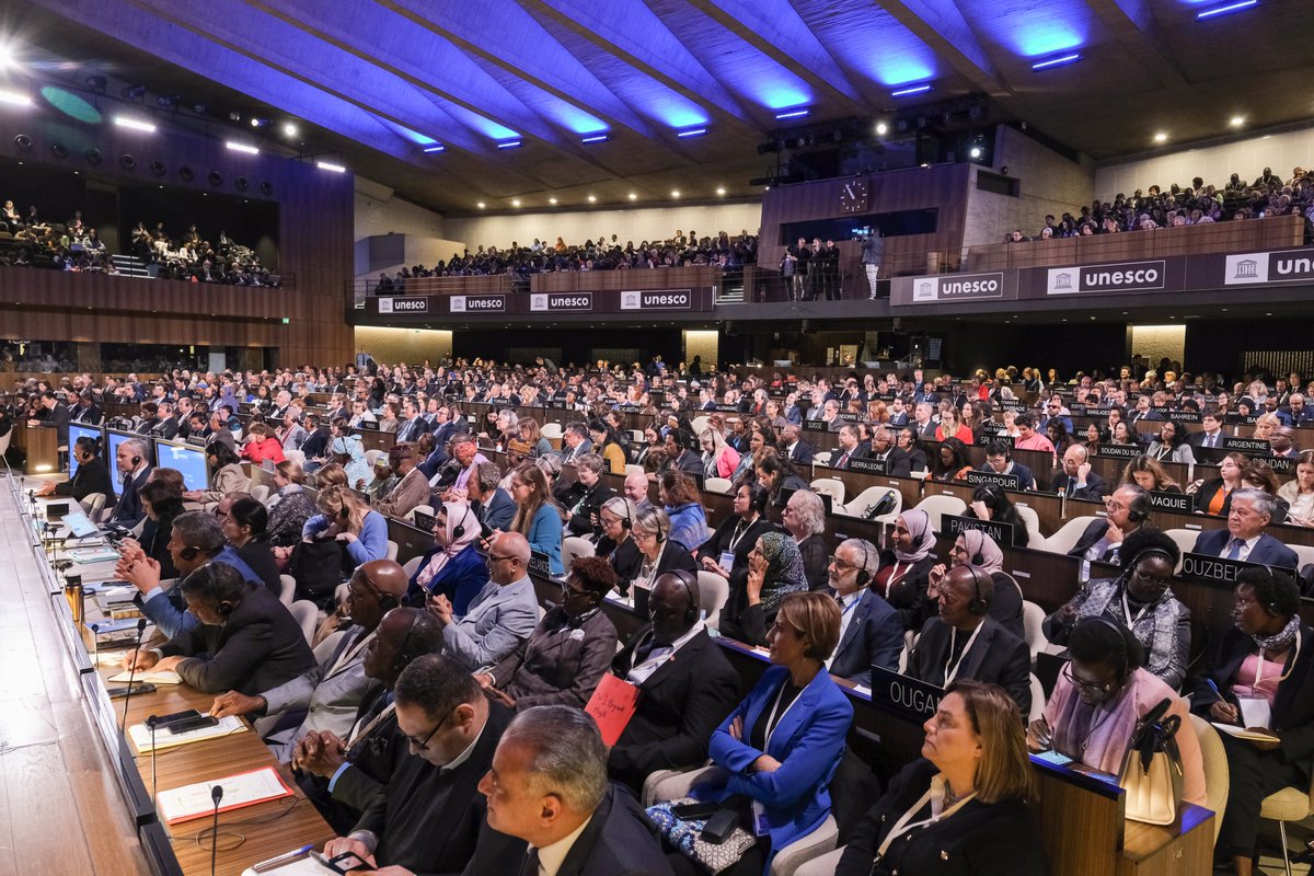 The 42nd #UNESCOGC opened today. For two weeks, our 194 Member States will work together to amplify our global action for education, culture, science and information. We have an immense responsibility: in a heavily fractured world, @UNESCO's mandate is vital for defending #peace.