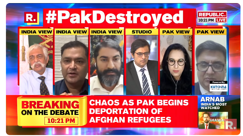 republic's tweet photo. #PakDestroyed | We don't care at all about the white man's approval unlike Pakistan. Moreover, Pakistan's enemies are only the Pakistanis: Major. Gaurav Arya (Retd) (@majorgauravarya), Consulting Editor, Strategic Affairs
The Debate is now on-air. Tune in and fire in your views with the hashtag - https://t.co/aIaGfLpel5
#Pakistan #PakTerrorAttack #ImranKhan #Terrorism #PakArmy #KhyberPakhtunkhwa #PoK #Arnab #ArnabGoswami
