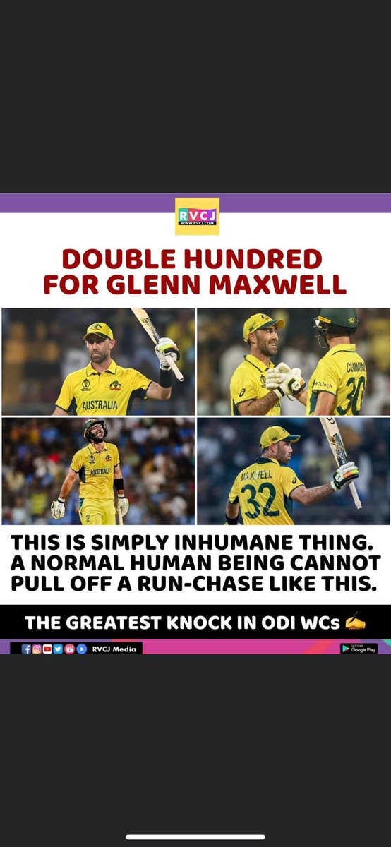 drsushobhan's tweet photo. Are you even real??? 
What an innings @Gmaxi_32 
May be innings of the century?? https://t.co/jF5YHEQRb2