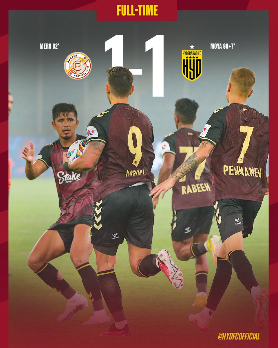 💪 Left it late but got a point, thanks to @JonathanMoyaCR's late equalizer... #PFCHFC #ISL10 #TheNawabs 💛🖤