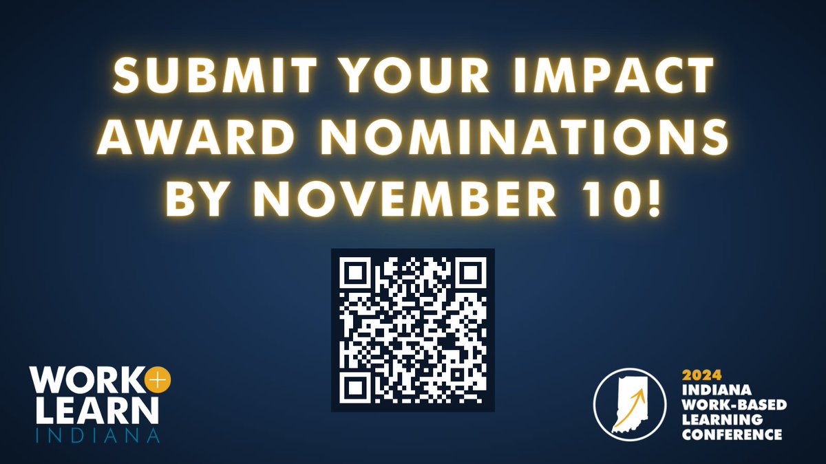 Time is running out for Impact Awards nominations! Don't miss out on recognizing a work-based learner, supervisor, employer, innovative program or career development professional that contributes to Indiana's work-based learning excellence. bit.ly/impactawards20…