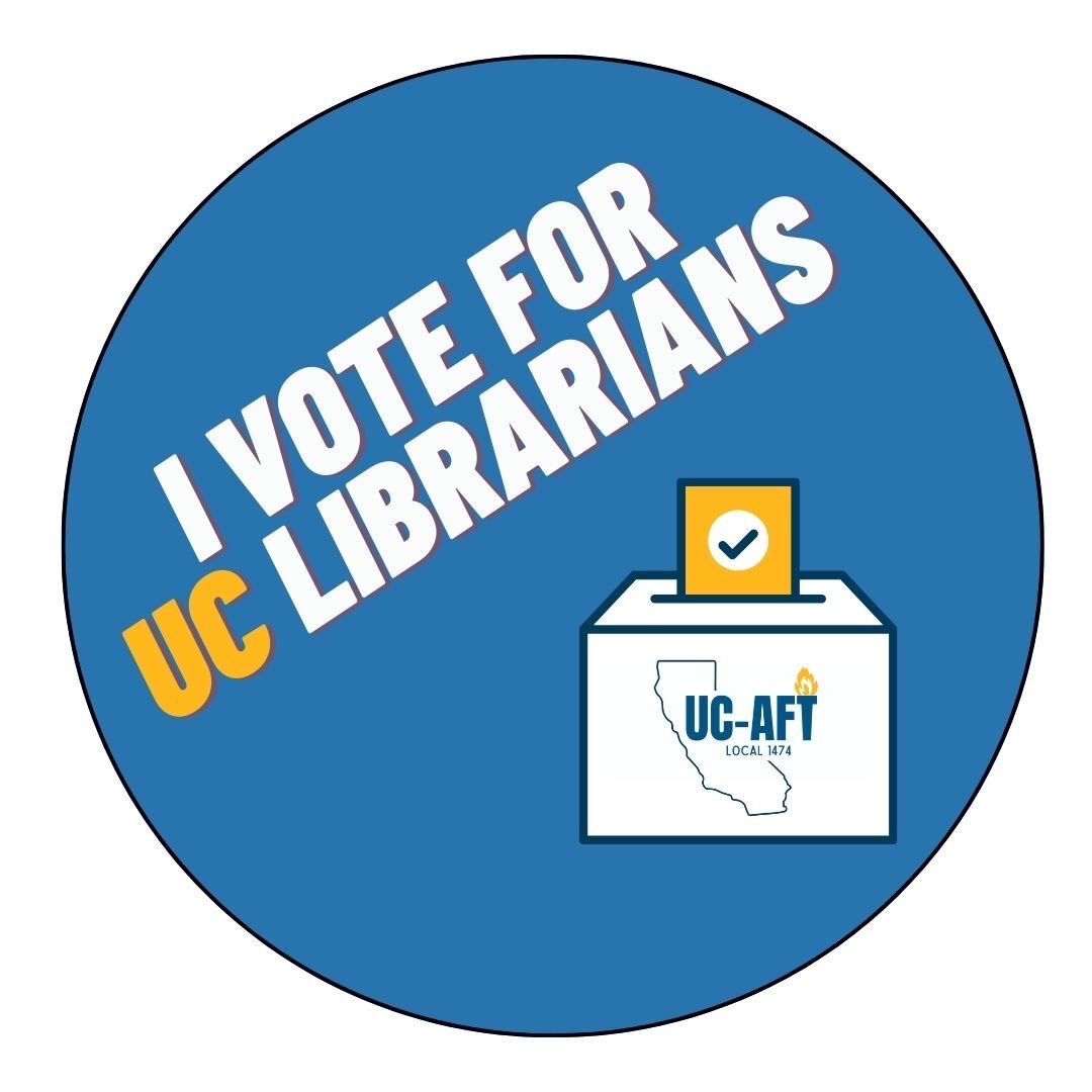 Today is the day! UC Librarian bargaining begins today at UCSD and we’re kicking off a statewide action across UC campuses. Librarians will be tabling at each campus, so come by and “Vote for Librarians” to show your support. 

#unionstrong #ucaft #librarianbargaining