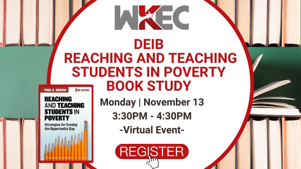 WKECSpecialEd's tweet photo. Enrich your knowledge and make an impact in your classroom with our DEIB Book Study: 'Reaching and Teaching Students in Poverty.' 📚

Earn EILA credit 🌟 while delving into this thought-provoking book alongside fellow educators. 

Sign up using this link: https://t.co/TEukhXeCjQ https://t.co/DZsrrnsKUl
