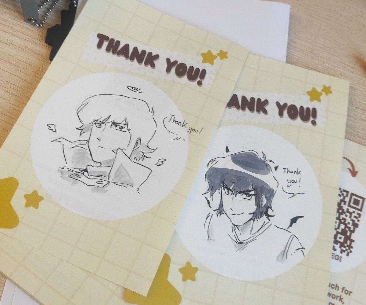 elenamegiq's tweet image. New thank you note for all the new orders!!! Thanks to you I was able to order this type of thank you card that comes with a drawing space, qr code and a discount code for next orders!!
#etsyshop #devilman #thankyounote
