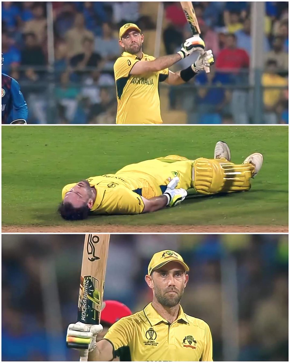 Glenn Maxwell! What a brilliant performance under pressure, amidst cramps, and in humid conditions. Describing it in words would be impossible, but it was a knock of a gladiator, a fighter, and a Braveheart! You're a beauty, Maxi. A knock for the ages! #ICCWorldCup #AUSvAFG