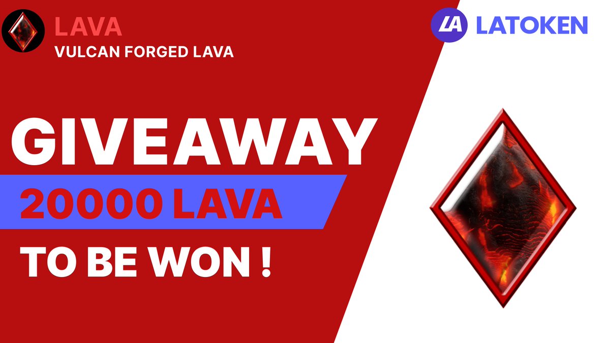 🏆 20000 VULCAN GORGED LAVA  (LAVA) Giveaway on LATOKEN

🔥 222 Winners.
✅ Complete all tasks and qualify for the Giveaway.
📲 Share with 5 Friends and Follow.
⏰ November 7 2023 - November 12 2023.

👉 JOIN GIVEAWAY (go.latoken.com/25i2/5c77)