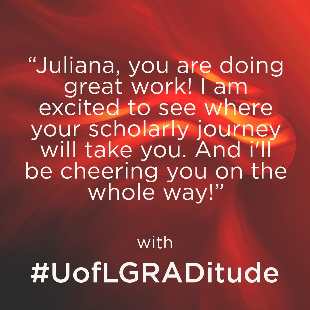 UofLGradSchool (@uoflgradschool) on Twitter photo The best kind of #GraduateStudentAppreciation is one that never stops! This message comes from <a href="/UofLbiz/">UofL Business</a> Professor Kristen Lucas in honor of student Juliana Binhote. Send a #UofLGRADitude to a student you want to celebrate at uofl.me/graditude The best kind of #GraduateStudentAppreciation is one that never stops! This message comes from <a href="/UofLbiz/">UofL Business</a> Professor Kristen Lucas in honor of student Juliana Binhote. Send a #UofLGRADitude to a student you want to celebrate at uofl.me/graditude