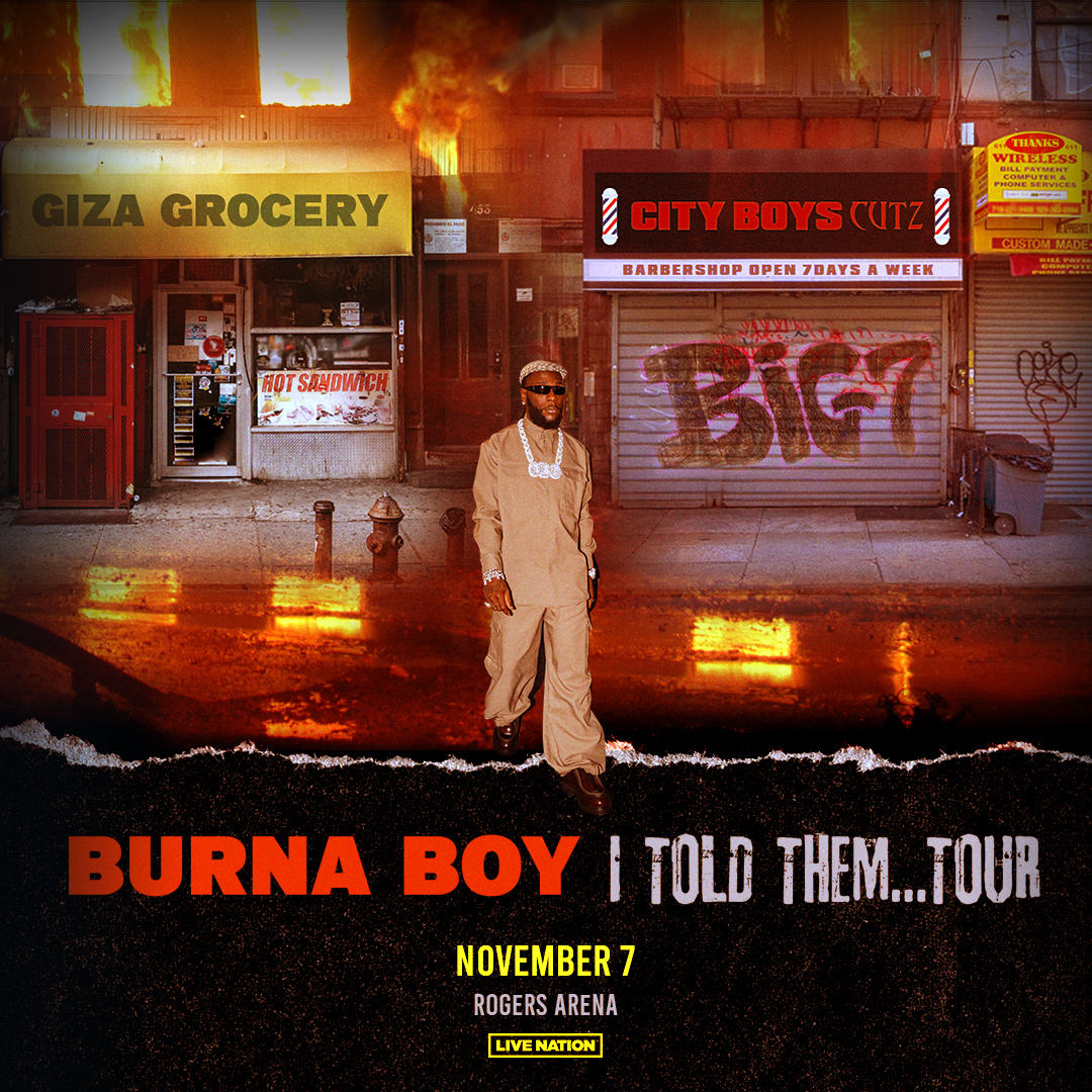 Burna Boy is in the building - Get ready for the #IToldThemTour TONIGHT! 🔥 🚪DOORS: 6:30PM 🎫TICKETS: bit.ly/402YeSo