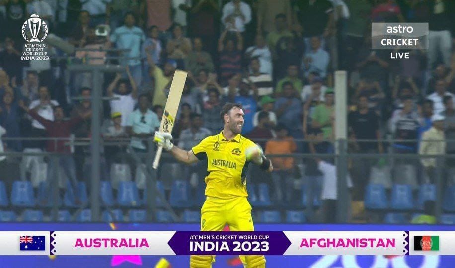k_win_11's tweet photo. Cricket World Cup 2023 will be remembered for this Maxwell's innings. PERIOD https://t.co/a38qyhbbYW