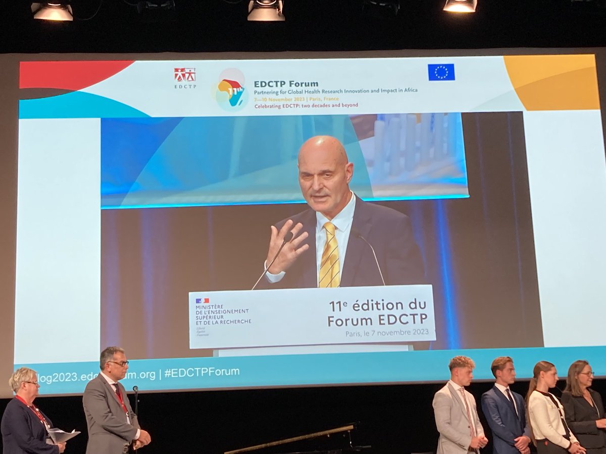 The ⁦@EDCTP⁩ Dr Pascoal Mocumbi Prize 2023 was given to Prof Peter Kremsner in recognition of his outstanding achievements in advancing health research and capacity development in Africa. The ceremony took place at the #EDCTPForum in #Paris during the opening ceremony today