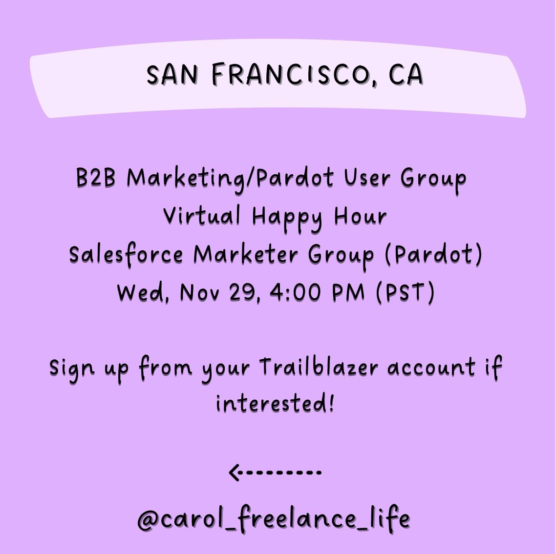 GS_Social's tweet image. Check out all the virtual and live Salesforce events in your area or virtual events. No matter where in the world you are, you can get involved. Most local events are free and only require an RSVP through SF Trailblazer community. 

#pardot #salesforce #salesforceevents