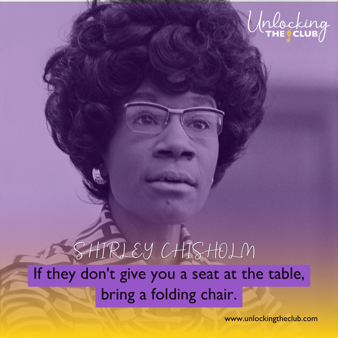 ✨How have you brought your own 'folding chair' to the table to make your voice heard and create change in your community? Share your experiences and thoughts below! 💪 #ShirleyChisholm #FoldingChair #RepresentationMatters #SocialJustice #CommunityActivism