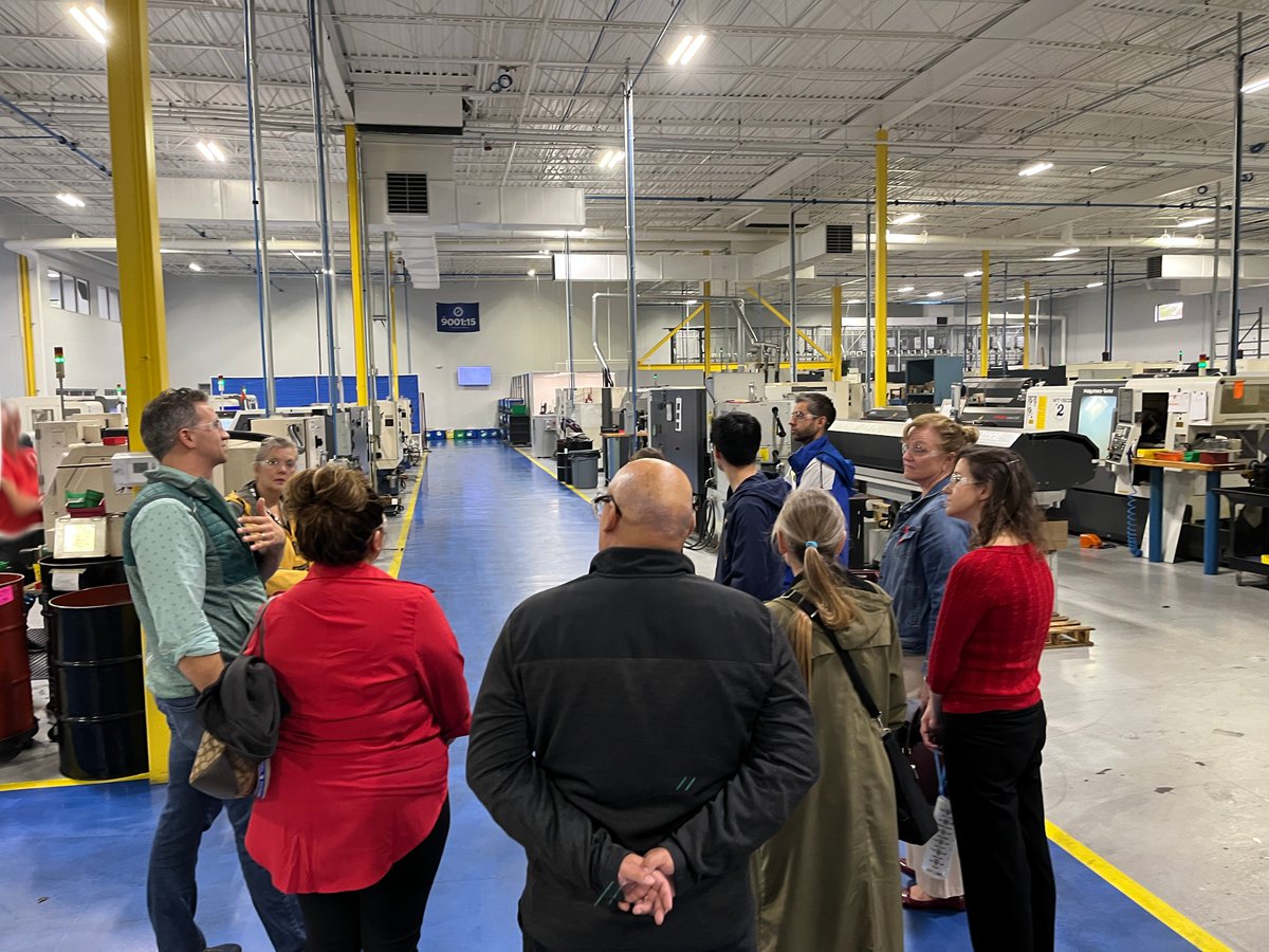 SchultesMfg's tweet photo. Recently, we had a great time hosting members of @District128 (Community High School District 128). We showed them around our shop floor and provided context to what we do here at Schultes. cont... https://t.co/HBNXWfaEDj