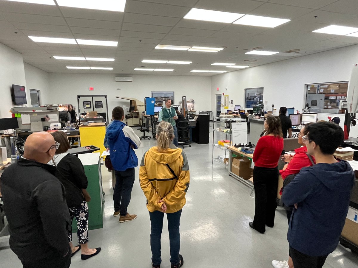 SchultesMfg's tweet photo. Recently, we had a great time hosting members of @District128 (Community High School District 128). We showed them around our shop floor and provided context to what we do here at Schultes. cont... https://t.co/HBNXWfaEDj