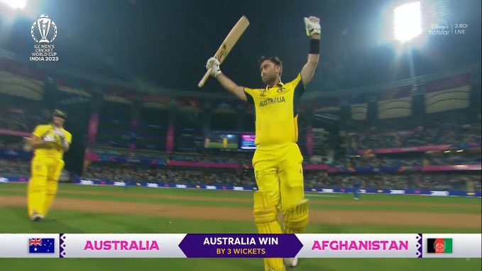 The Afghan cricket team lost their match in the #WorldCup2023india to a giant of cricket: Australia. Yet, they proved again why they are such a special team with great performance especially by @IZadran18 Today, however, belonged to @Gmaxi_32 What a performance! Great