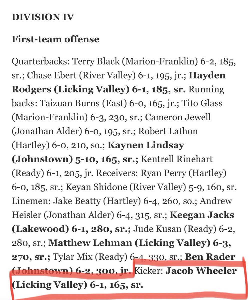 JacobWheeler05's tweet photo. Grateful to be awarded with all league specialist player of the year and all district first team kicker
Thank you to all the coach’s &amp; teammates that have pushed me &amp; supported me through my kicking journey! @CoachGantz @LVFB_ @D_Madden_Punter @Coach_Conner @thekickingcoach https://t.co/nGabSPVY5U