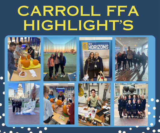 FFACarroll's tweet photo. Here is November’s Newsletter! Make sure to check out the Carroll FFA Highlights on the fourth slide for some National Convention/ Fall party pictures! https://t.co/EXDiEqq5XZ