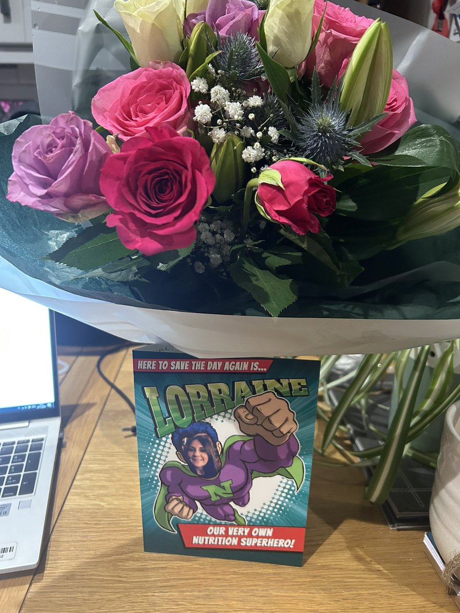 CNSmcr's tweet photo. A big thank you from the CNS team to Lorraine, our Malnutrition Prevention Project Manager for supporting us and flying the flag for all things malnutrition. She’s a #nutritionsuperhero #UKMAW2023 @mcrlco @lauramayoshea1 @TracyWa85424040 https://t.co/8ljHQ1oP0K
